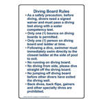 Las Vegas Diving Board Rules Sign NHE-50791-Las Vegas