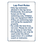 Las Vegas Lap Pool Rules Sign NHE-50792-Las Vegas