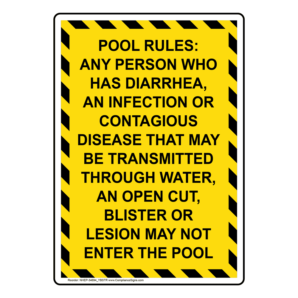 Portrait Pool Rules No Running, No Sign NHEP34692_WBLUSTR
