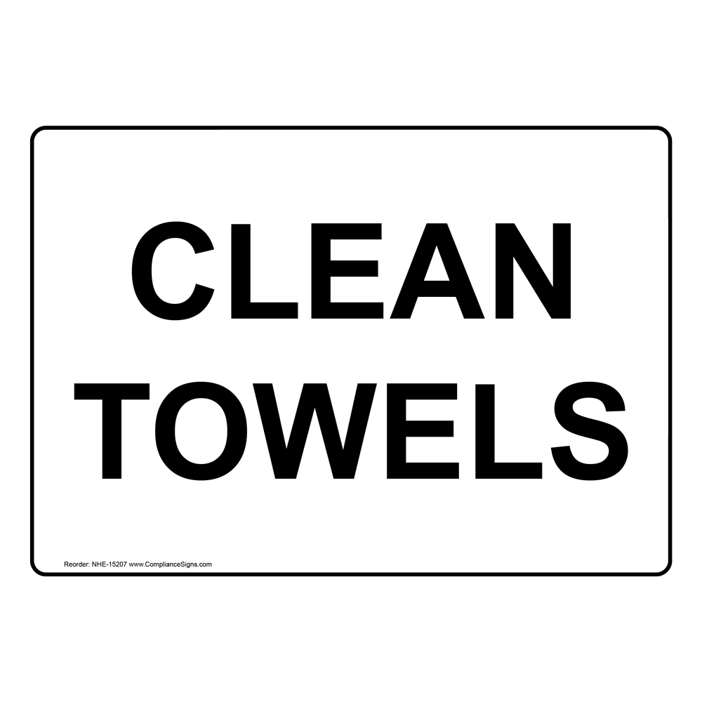 Clean Towels Bilingual Sign NHB15207 Swimming Pool / Spa