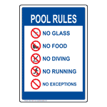 Pool Rules Sign NHE-15327 Swimming Pool / Spa
