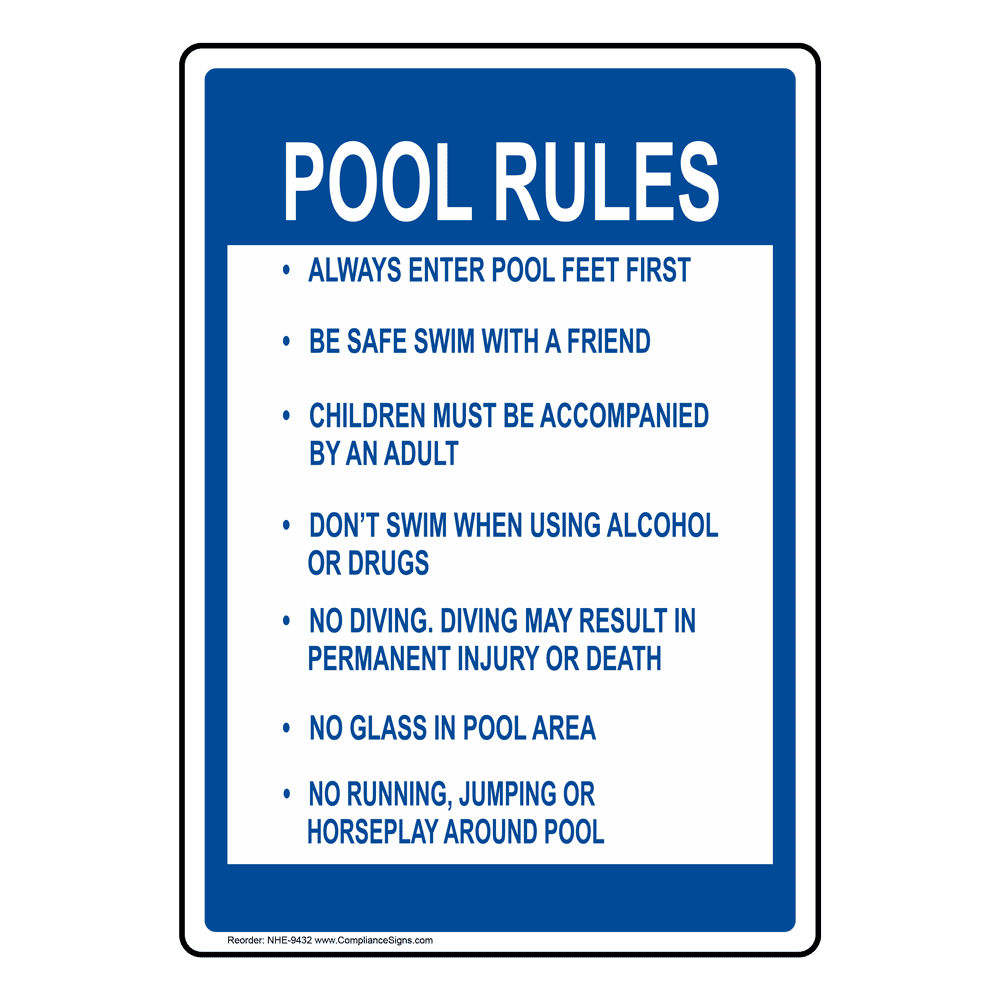 Always Enter Pool Feet First Sign NHE9432 Swimming Pool / Spa