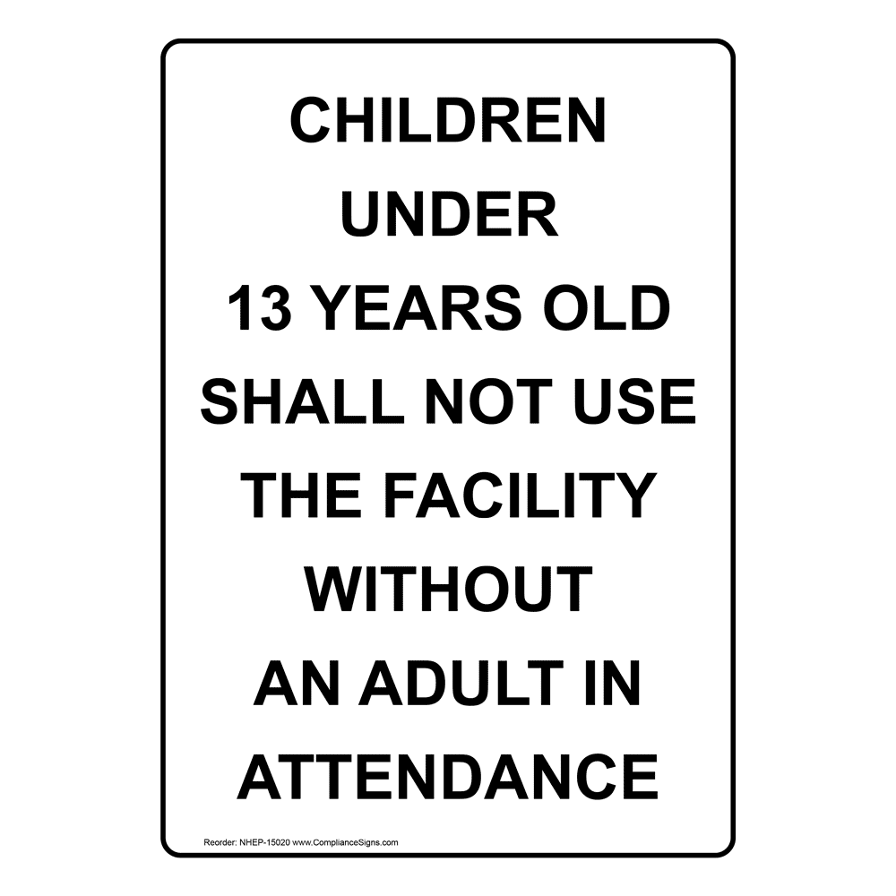 Portrait Children Under 13 Years Old Shall Not Sign NHEP15020