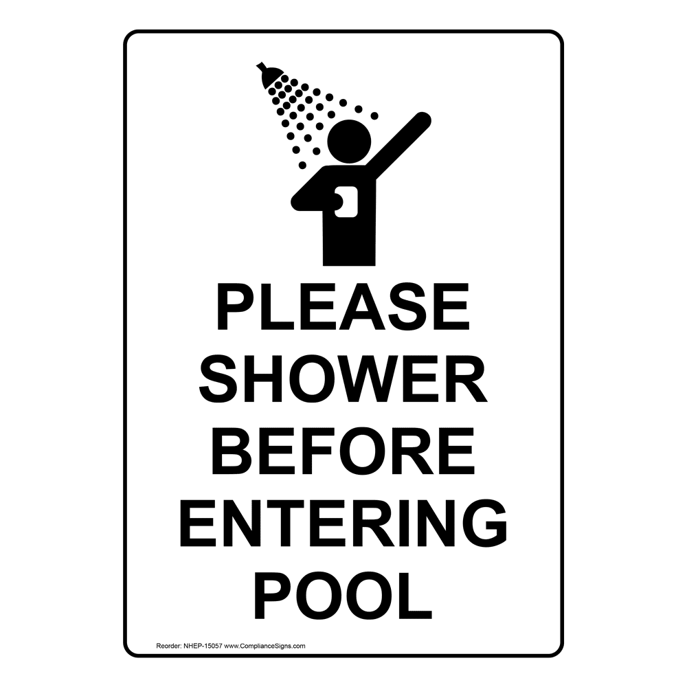 Portrait Please Shower Before Entering Sign With Symbol NHEP15057