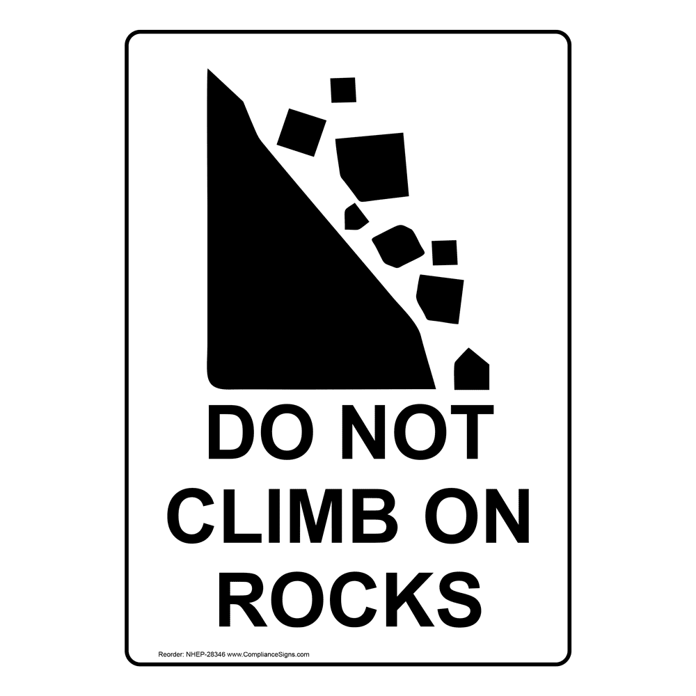 Portrait Do Not Climb Ladder! Roof Sign With Symbol NHEP28349