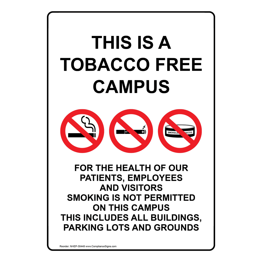 Portrait This Is A Tobacco Free Sign With Symbol NHEP30448
