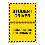 Student Driver Bilingual Sign NHB-14603 Transportation