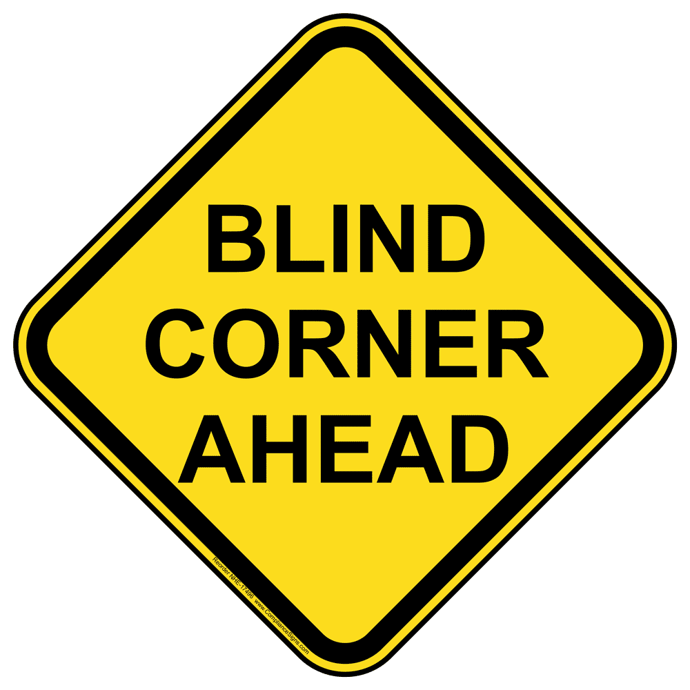 Blind Corner Ahead Sign NHE17496 Recreation