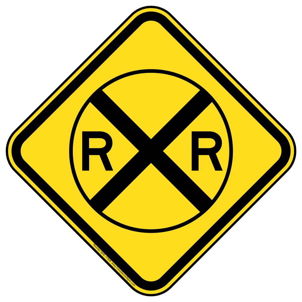 Railroad Crossing Symbol Sign With Symbol NHE-17508 Recreation