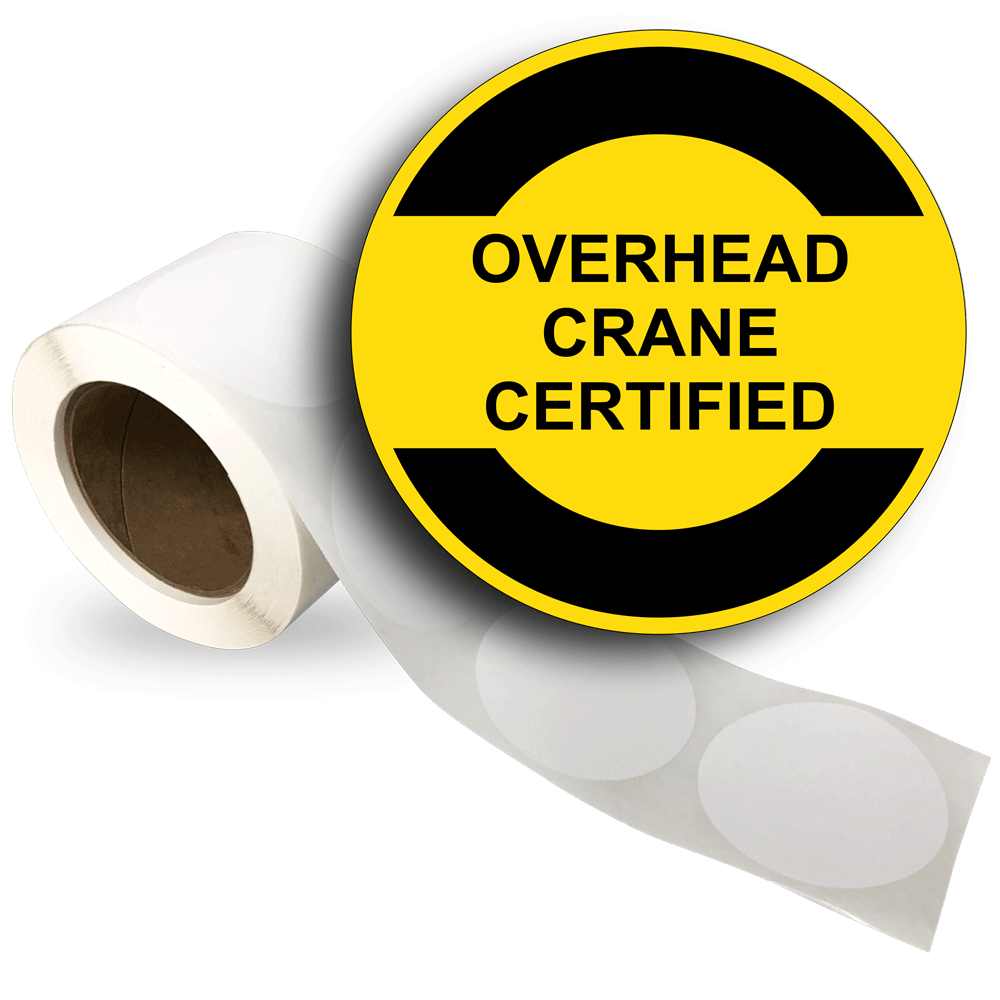 Overhead Crane Certified Roll Label LDRE19201_YLW