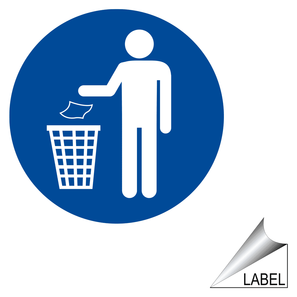 Trash Disposal Symbol Label LABELCIRCLE71R Trash / Dumpster