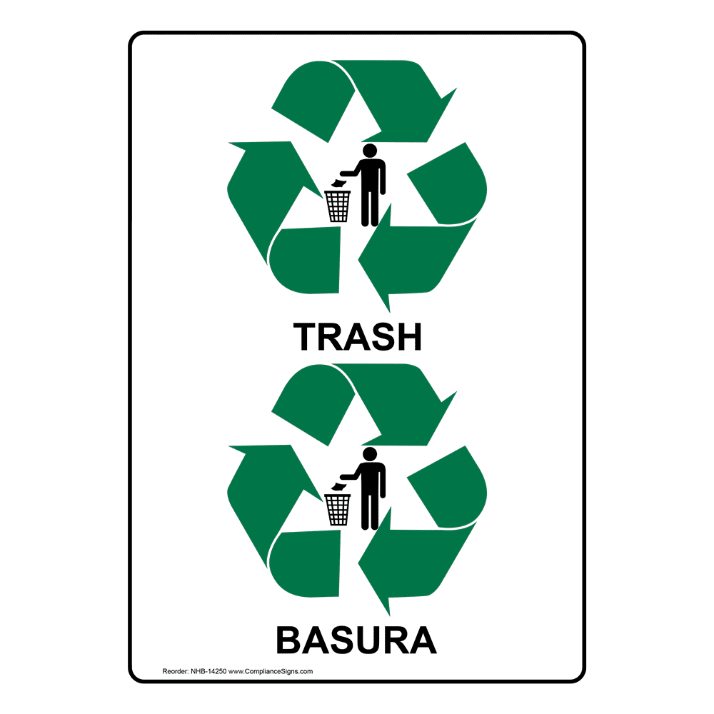 Trash Sign NHB14250 Recycling / Trash / Conserve
