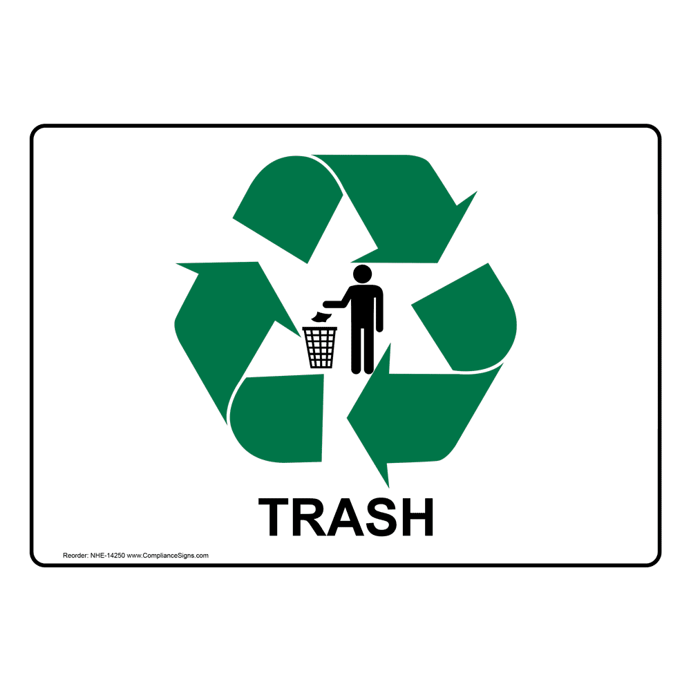 All Trash Must Be Put In The Container Sign NHE14504 Trash / Dumpster