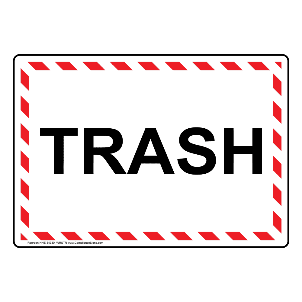 Trash Can Sign NHE-34334_BLU