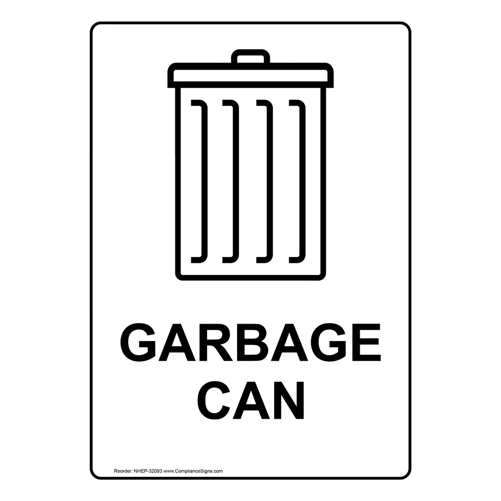 Garbage Can Sign With Symbol NHE32093