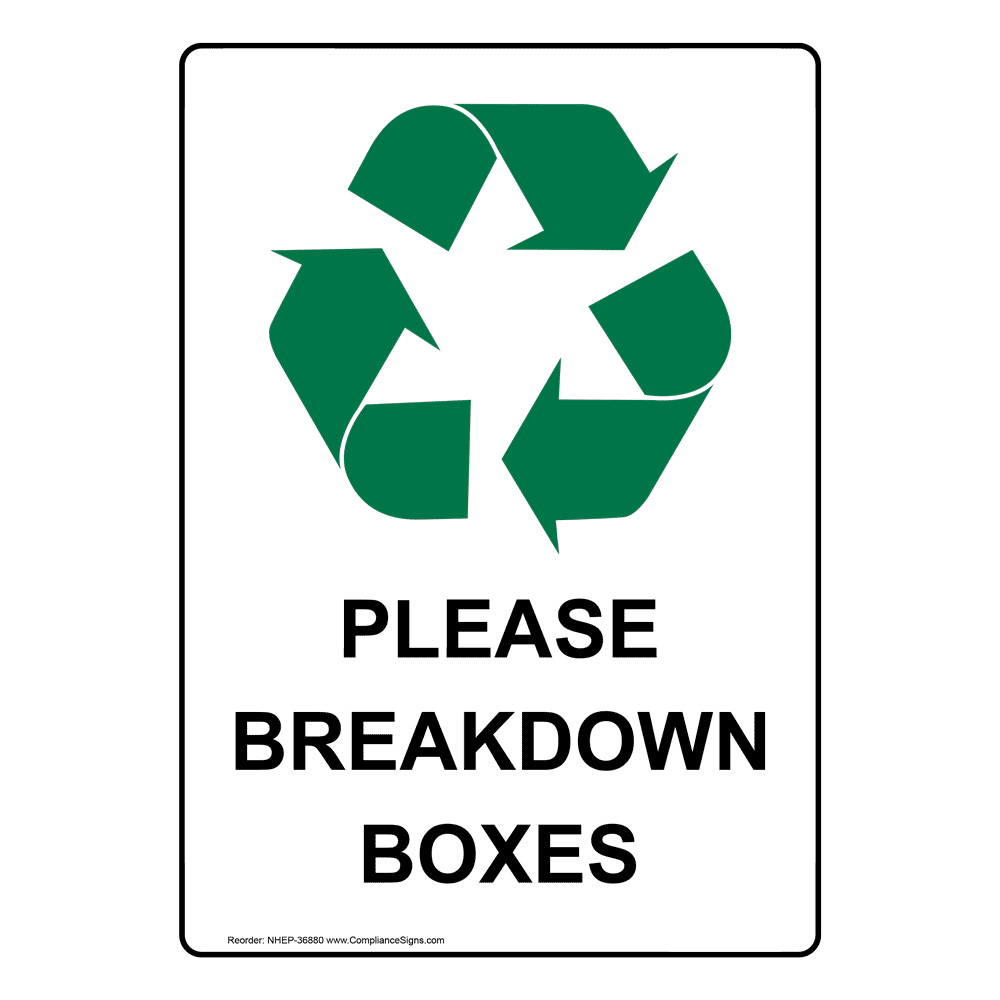 Please Breakdown Boxes Sign With Symbol NHE36880