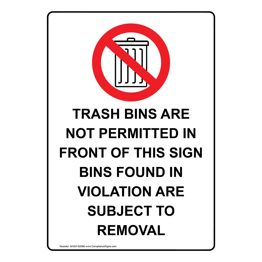 Portrait OSHA Trash Bins Are Not Sign With Symbol ONEP50096