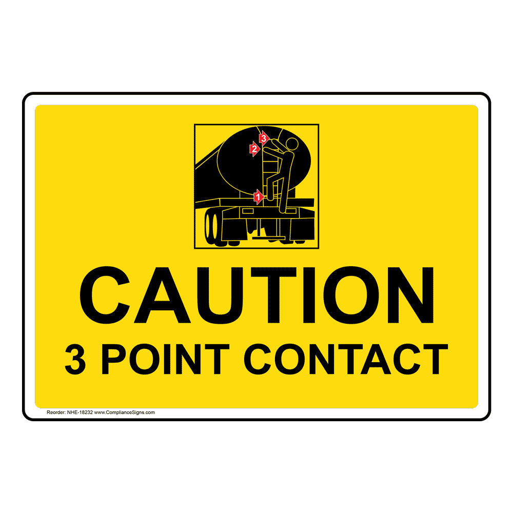 Caution 3 Point Contact Sign NHE-18232 Transportation