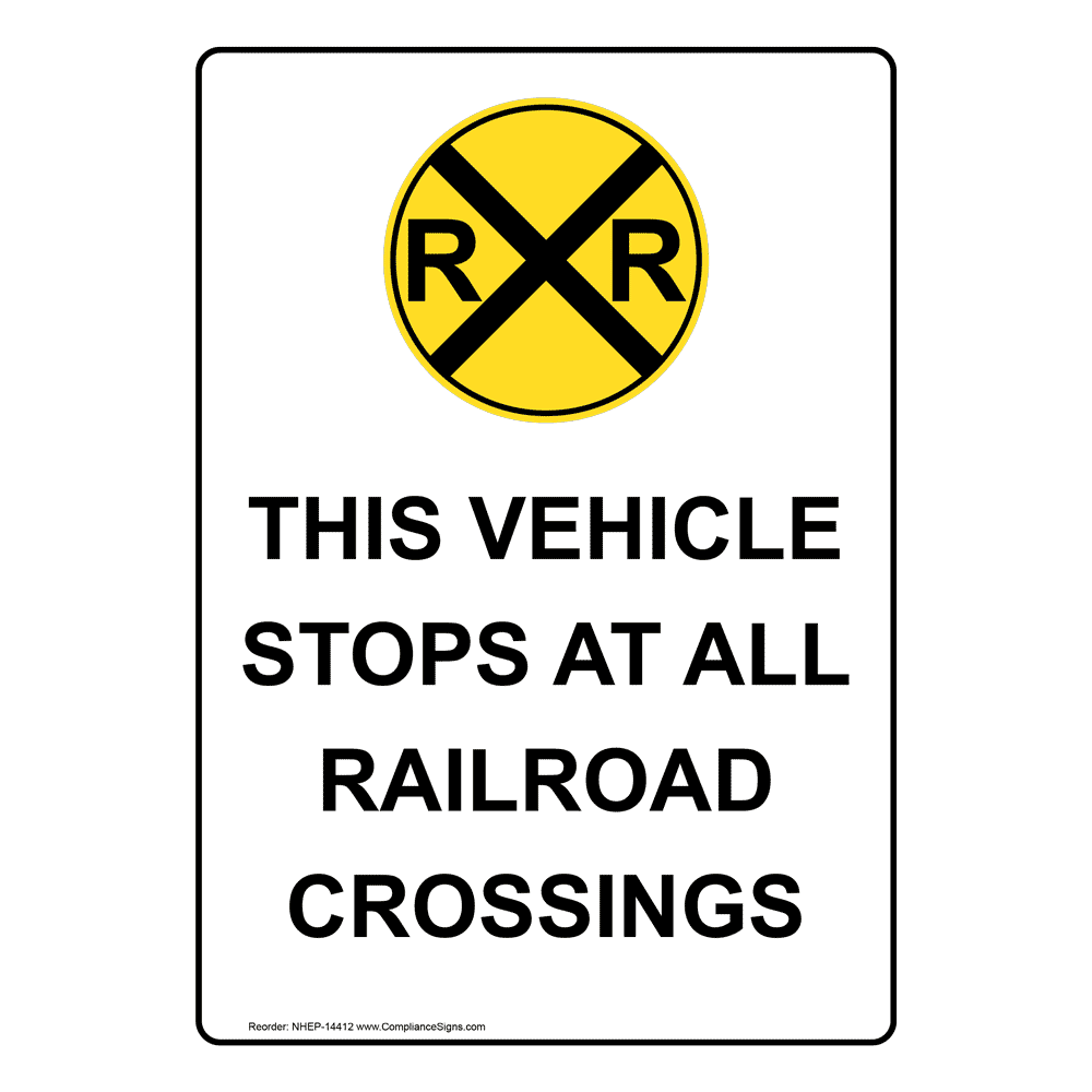 Portrait This Vehicle Stops At All Sign With Symbol NHEP-14412