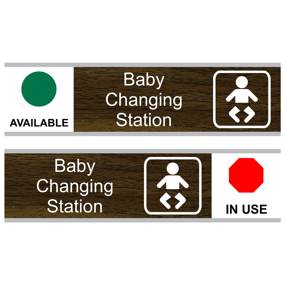Baby Changing Station (Available/In Use) Sliding Engraved Sign EGRE