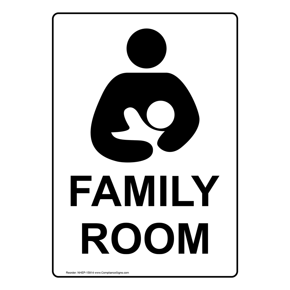 Portrait Family Room Sign With Symbol NHEP15914