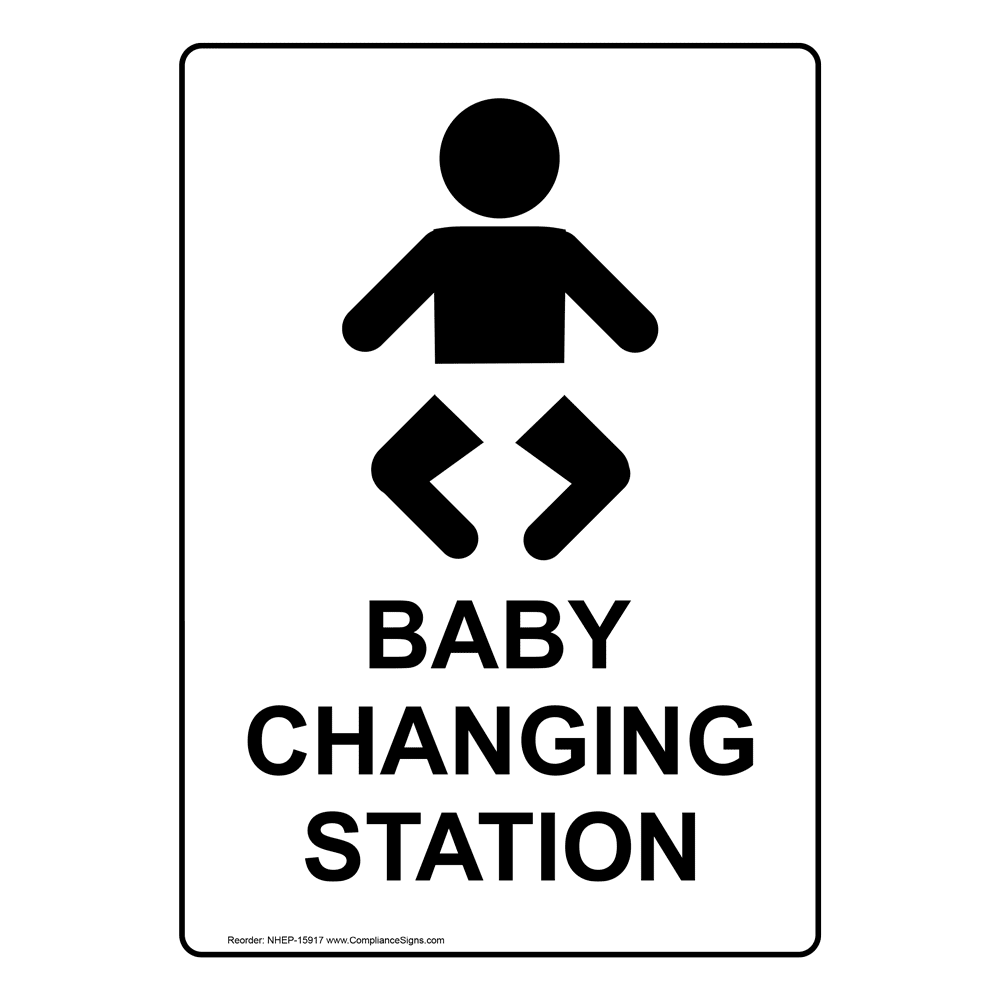 Portrait Baby Changing Station Sign With Symbol NHEP15917