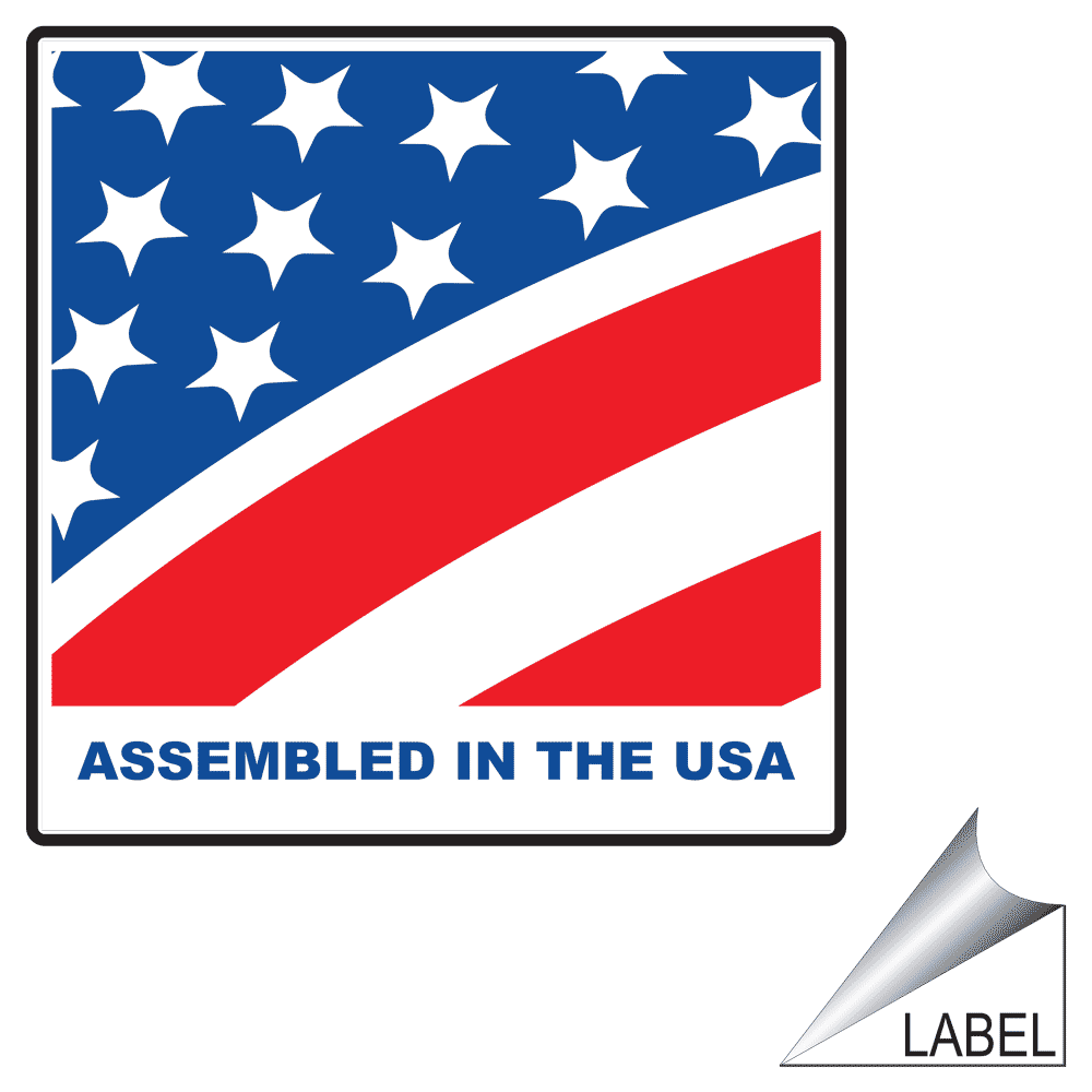 Assembled In The USA Label LABEL-SYM-694 Made In America