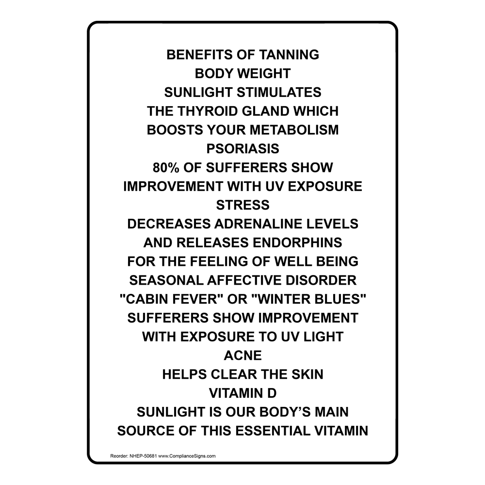 Portrait Fast Facts Tanning Beds Use Ultraviolet Sign NHEP50680