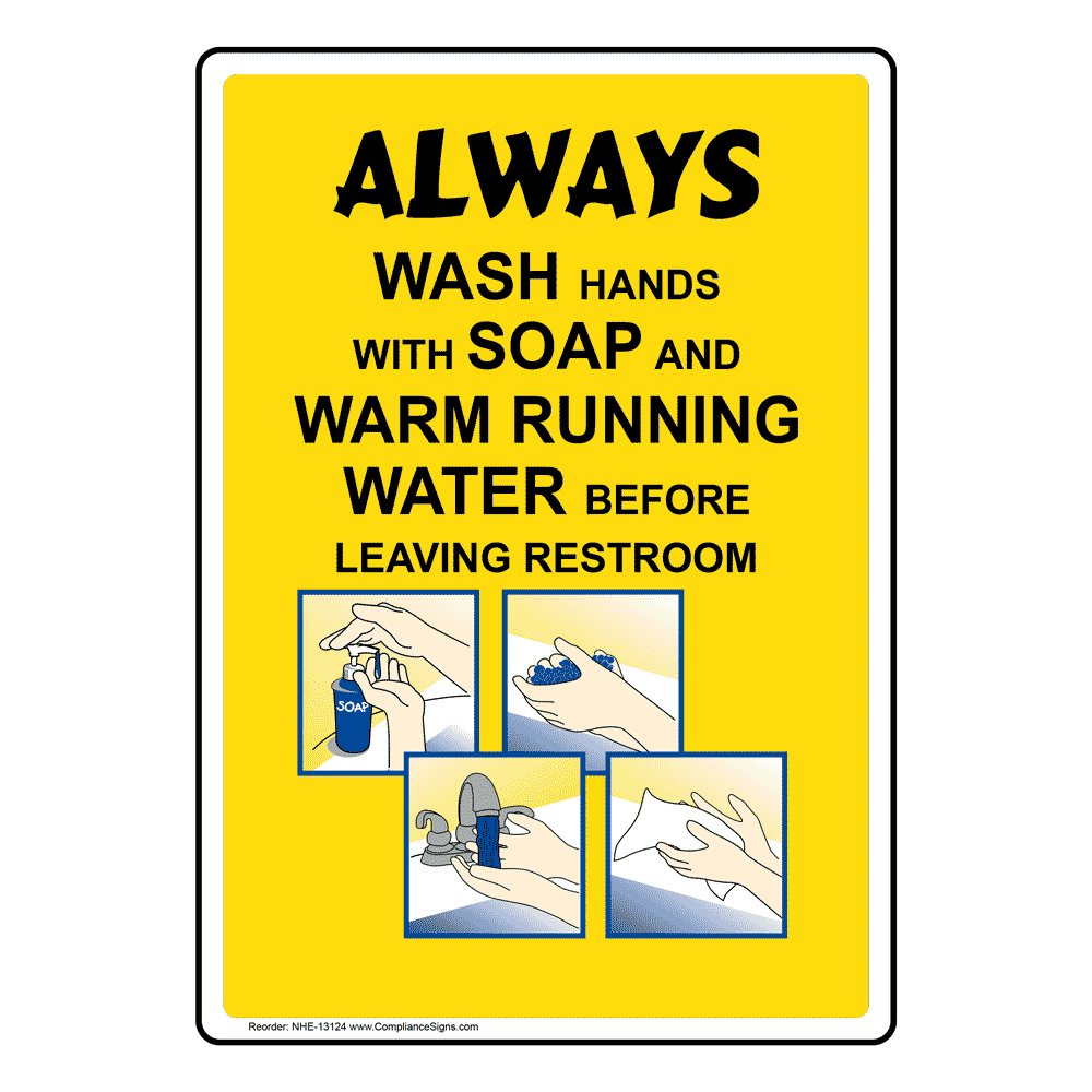 Always Wash Hands With Soap Sign NHE-13124 Hand Washing