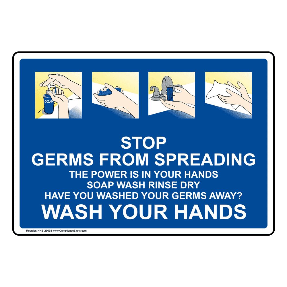 Prevent Flu Wash Your Hands Frequently Sign NHE26650 Hand Washing