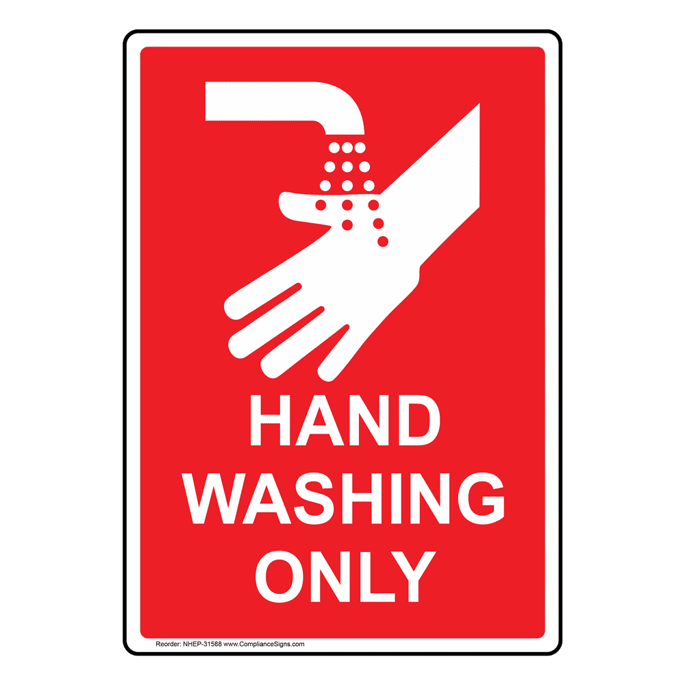 Portrait No Hand Washing In This Sink Sign NHEP 31570