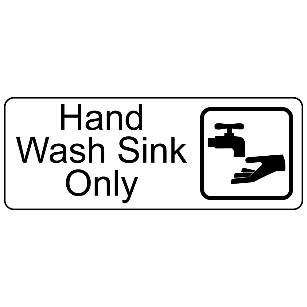 Hand Wash Sink Only Engraved Sign EGRE 372 SYM WHTonBLU Hand Washing