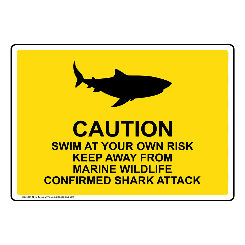 No Swimming Shark Sighted Sign NHE-17426 Water Safety