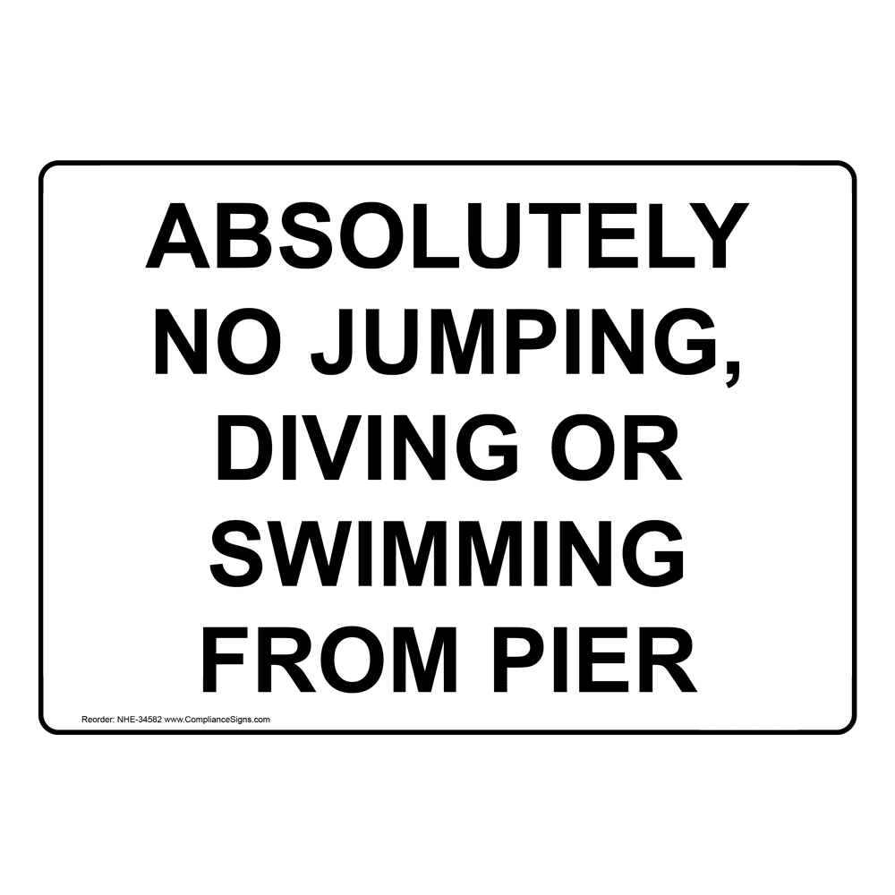 No Diving No Jumping No Running On Pool Deck Sign NHE34624