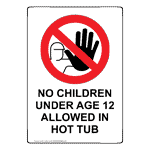 Portrait No Children Under Age 12 Sign With Symbol NHEP-34620