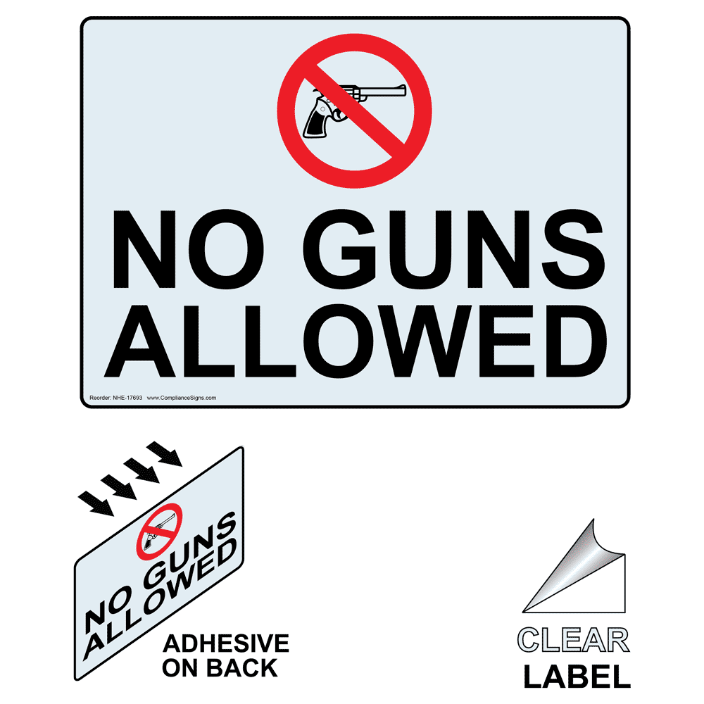 Gun Free Facility Label NHE17699 Alcohol / Drugs / Weapons