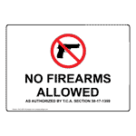 Tennessee No Firearms Allowed Sign With Symbol NHE-32574-TN