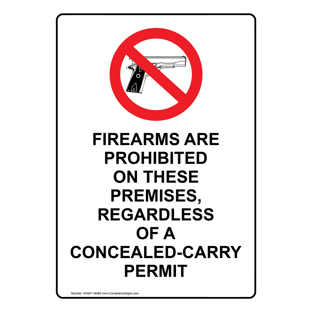 Portrait Firearms Are Prohibited Sign With Symbol NHEP18488
