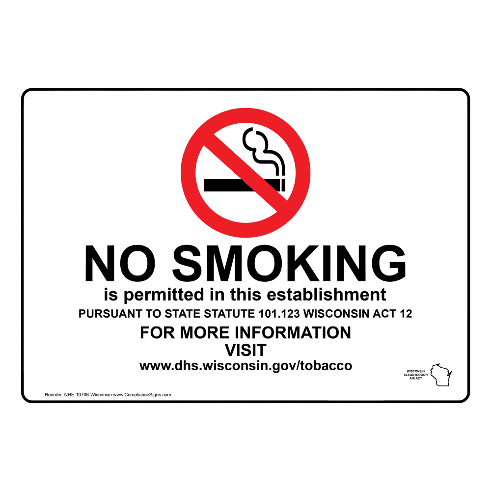 No Smoking In This Establishment Sign NHE10706Wisconsin No Smoking
