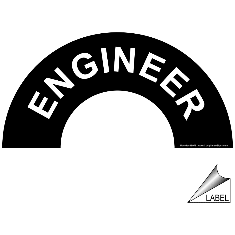 Engineer Label NHE-18978 Hard Hat / Helmet Labels