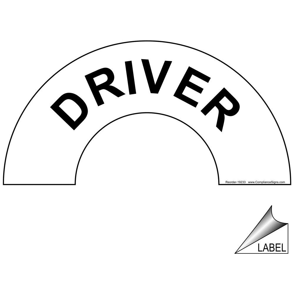 Driver Label NHE19233 Hard Hat / Helmet Labels