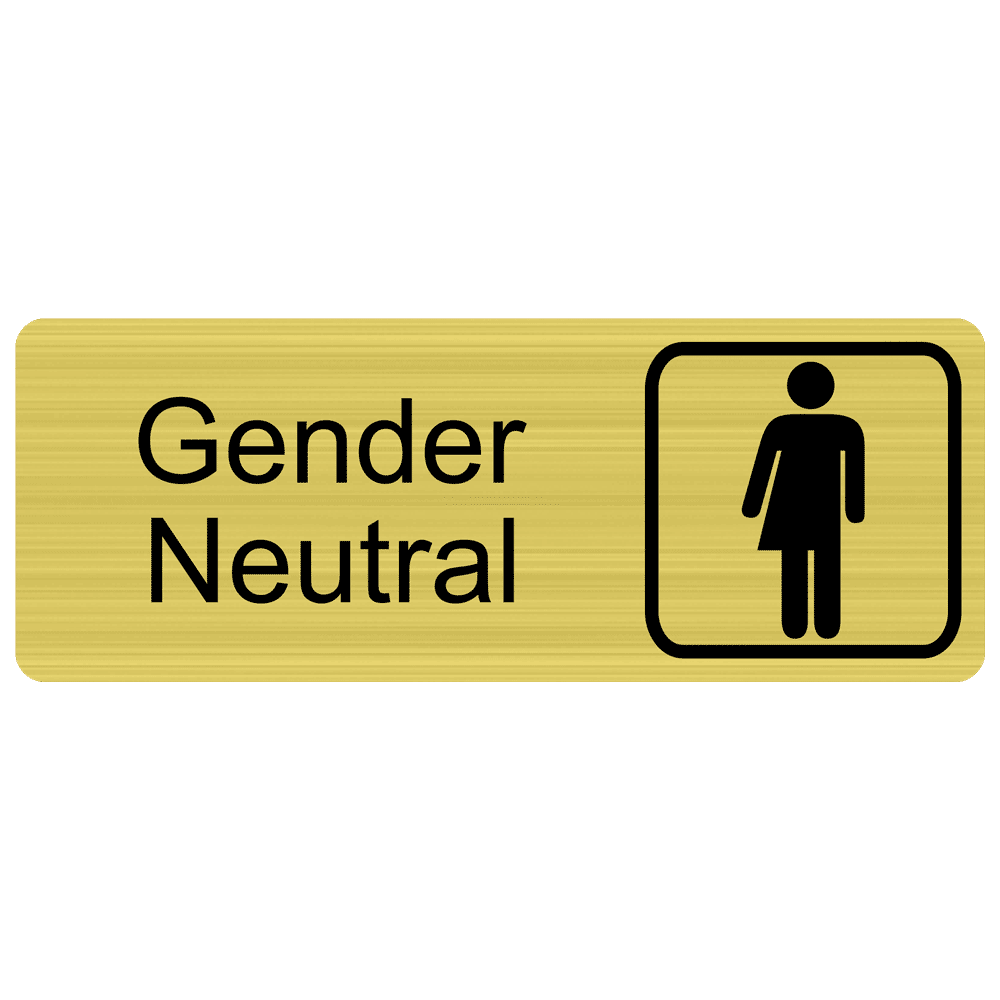 Gender Neutral Sign EGRE-25518-SYM-BLKonGLD Gender Neutral