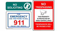 No Trespass & Surveillance Signs