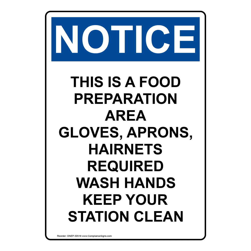 Food Safety / Kitchen Signs ANSI Food Preparation