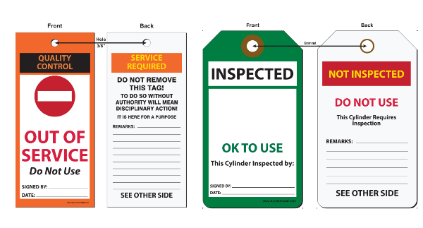 Safety tags with custom headers and colors