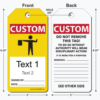 Dimensions of custom Tags by the Roll tags
